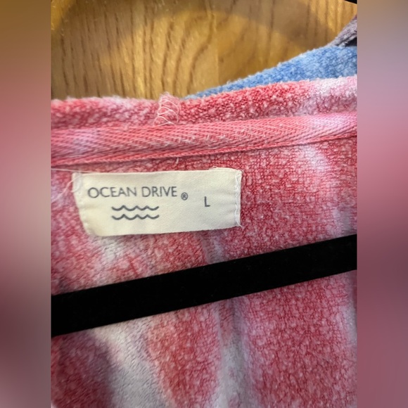 Ocean Drive tie dye Santa Cruz split neck hoodie L - Picture 3 of 6